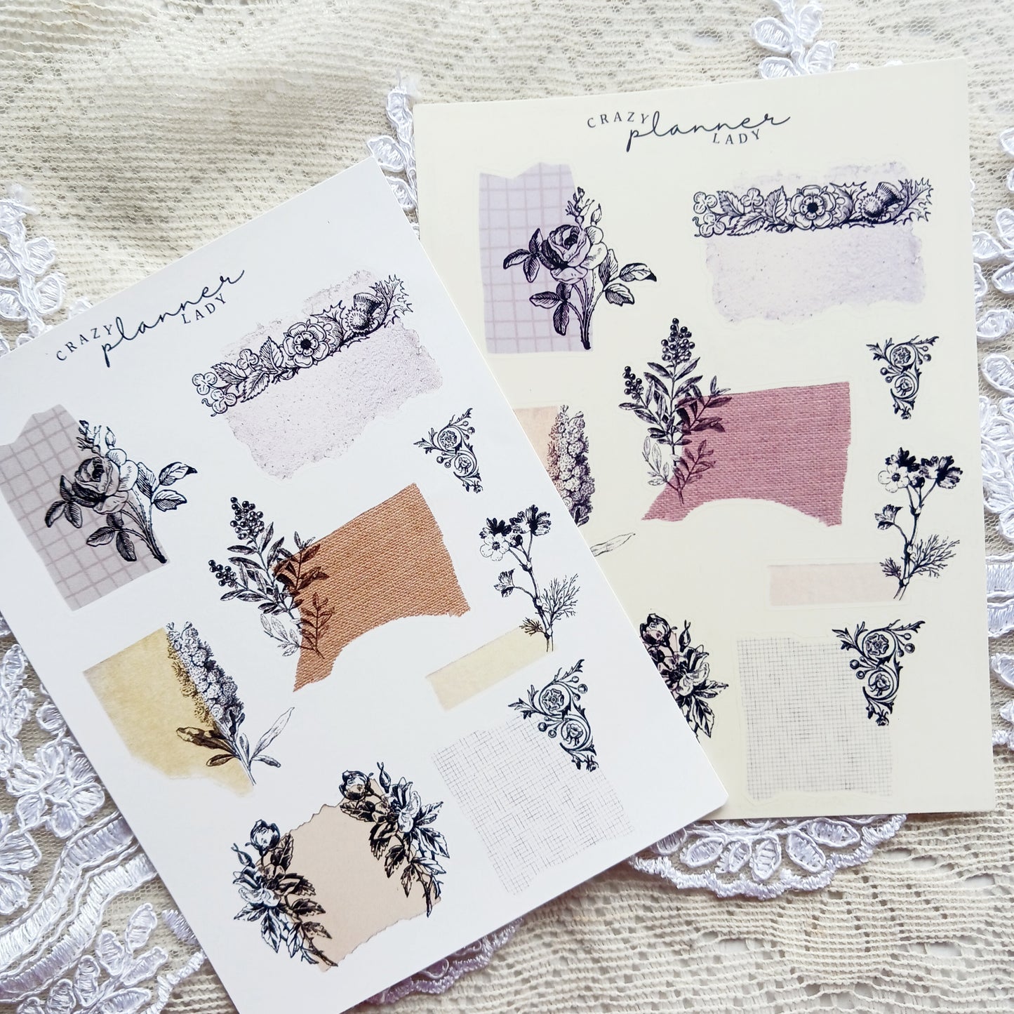 Sticker sheet - Vintage Paper collage