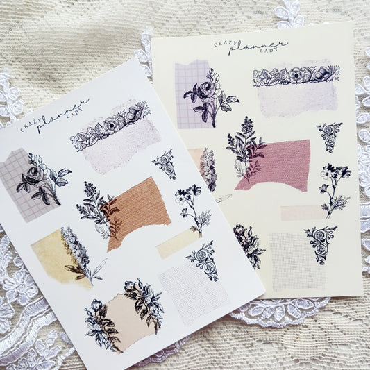 Sticker sheet - Vintage Paper collage