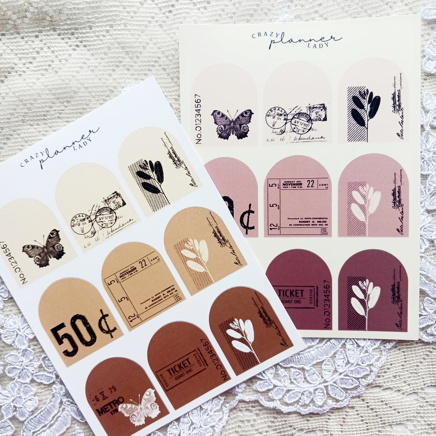 Sticker sheet - Vintage Arches