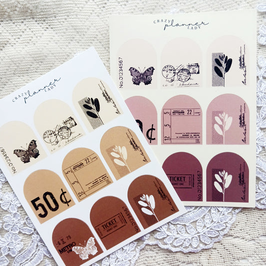Sticker sheet - Vintage Arches