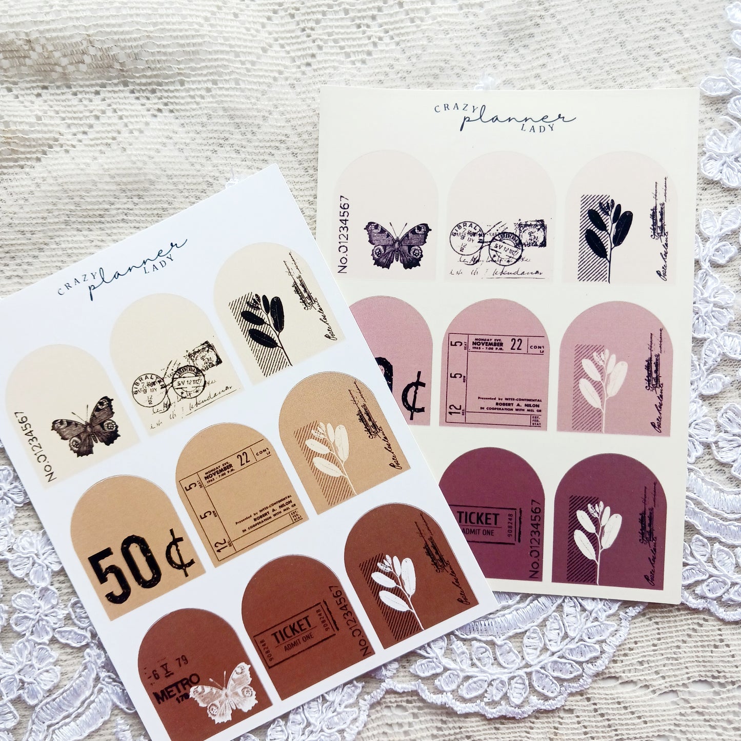 Sticker sheet - Vintage Arches