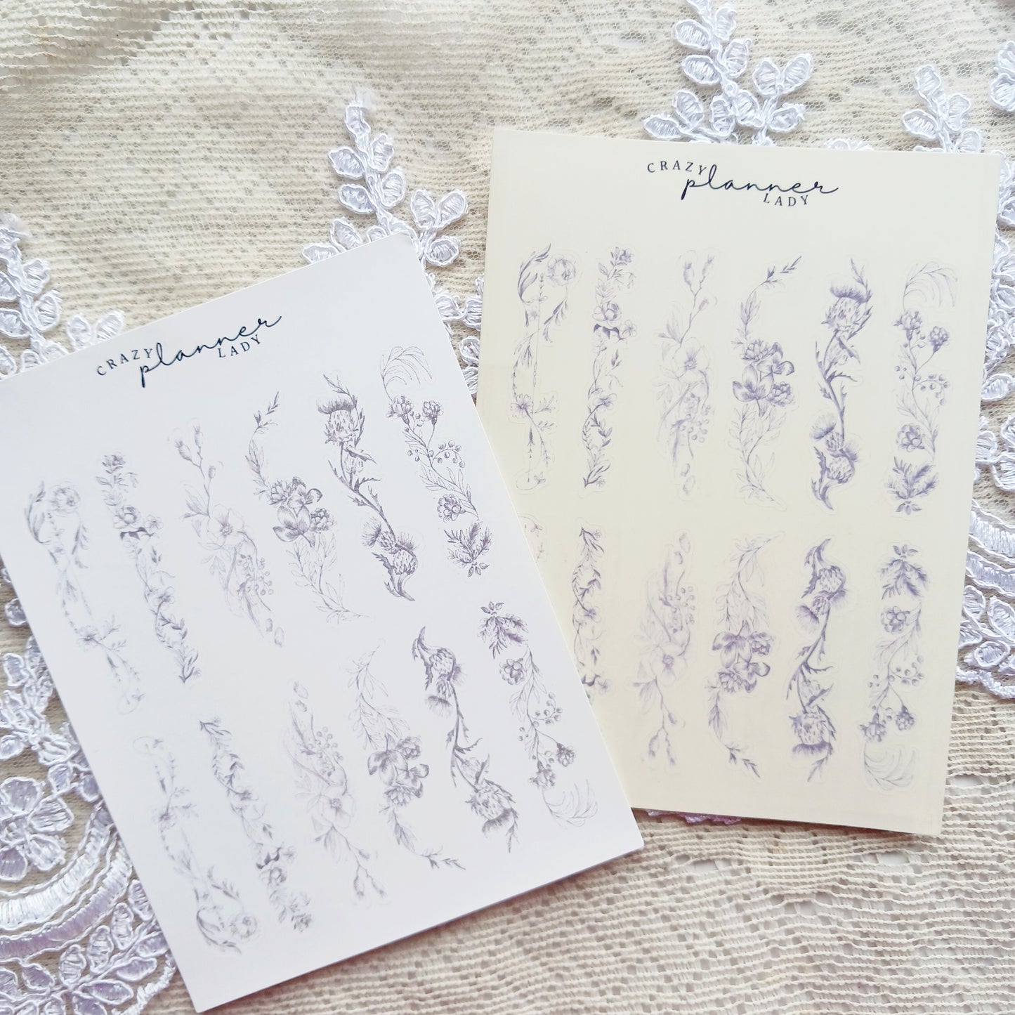 Sticker sheet - Minimal Floral Borders