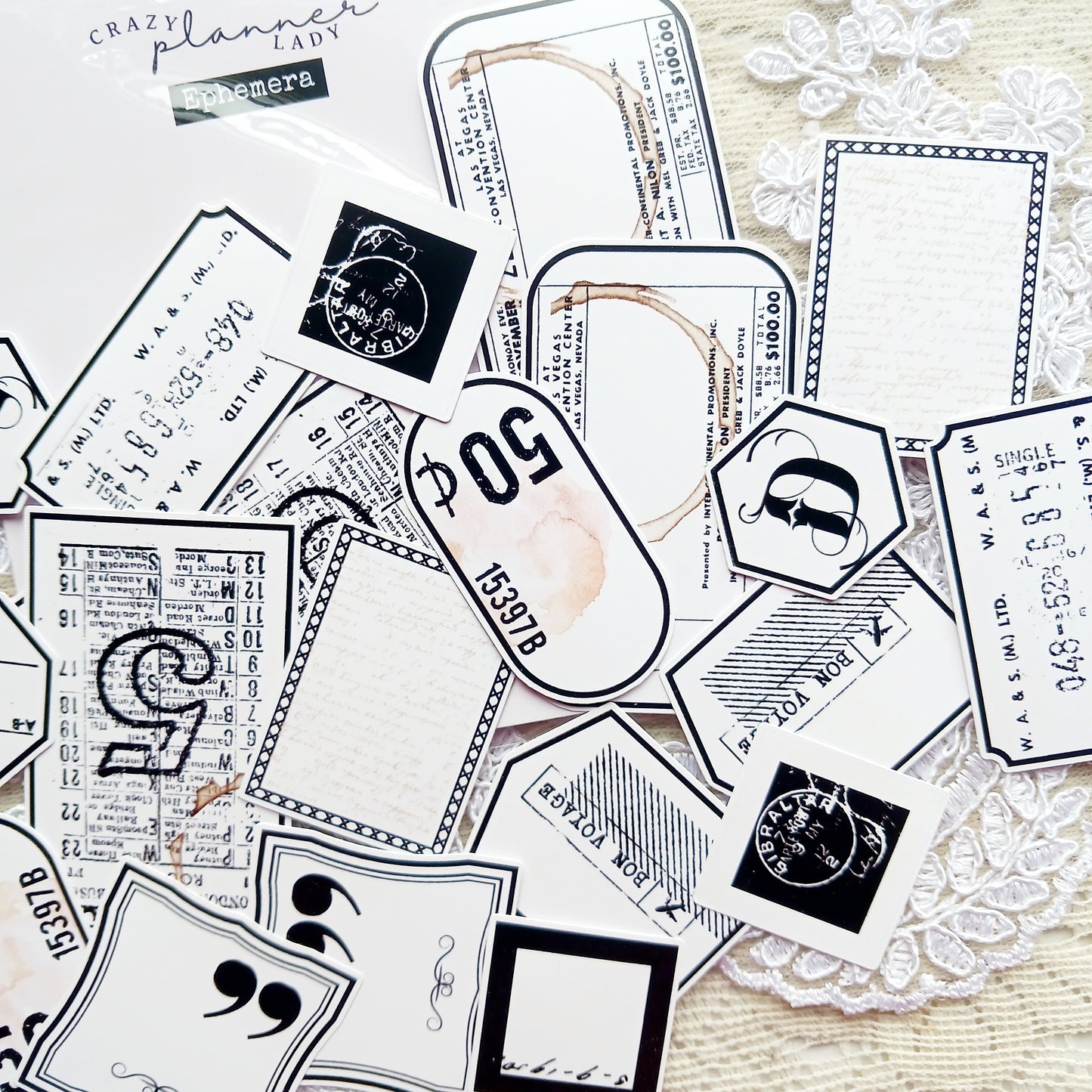Ephemera Pack - vintage labels and frames