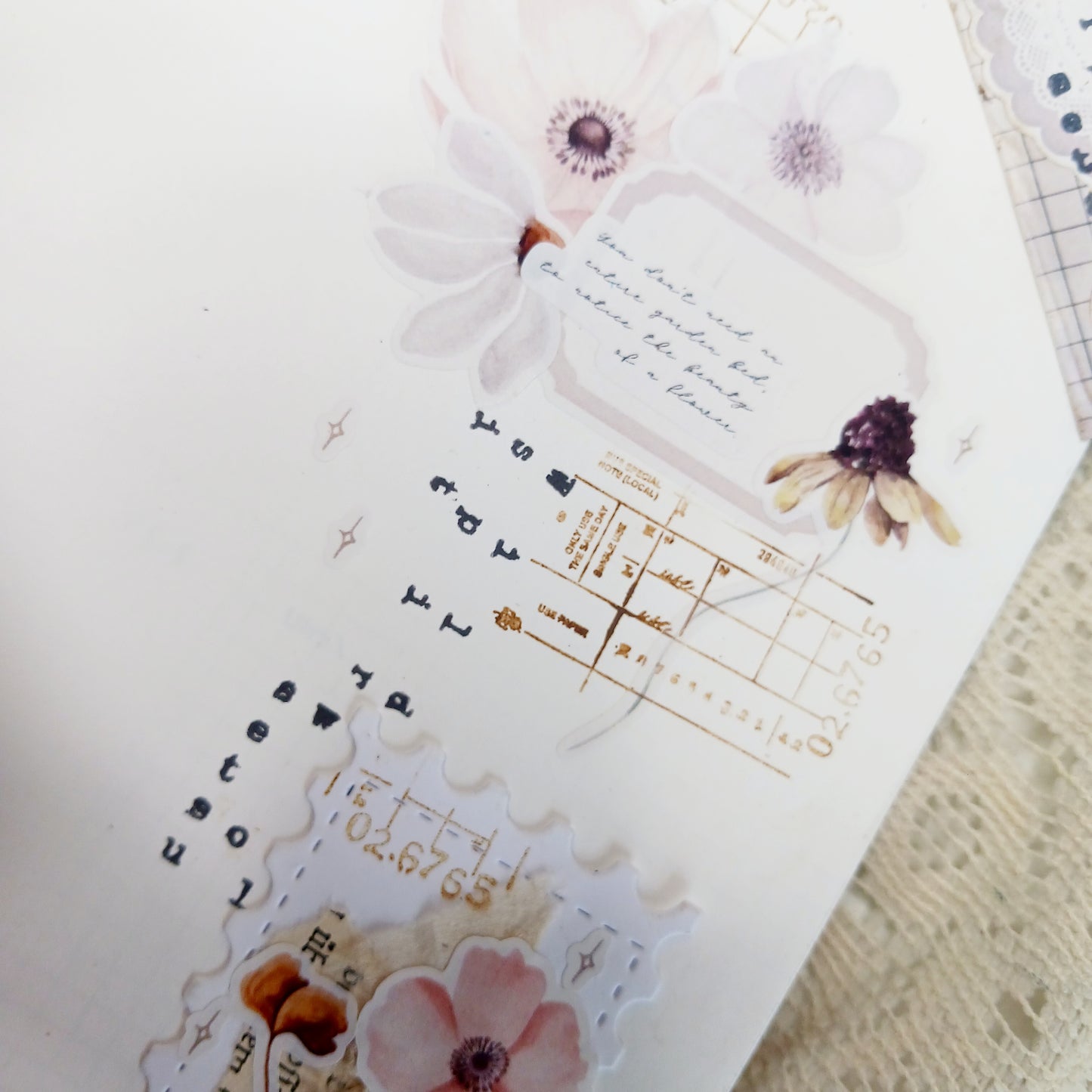 Stickers Set - Floral meadow ( Set of 10 sheets )