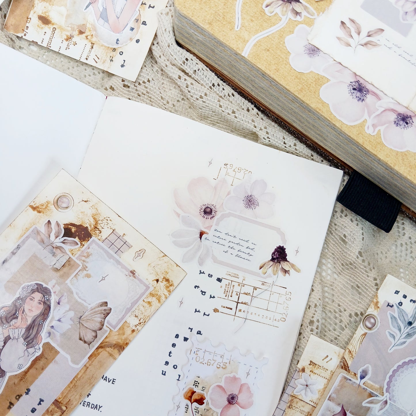 Stickers Set - Floral meadow ( Set of 10 sheets )