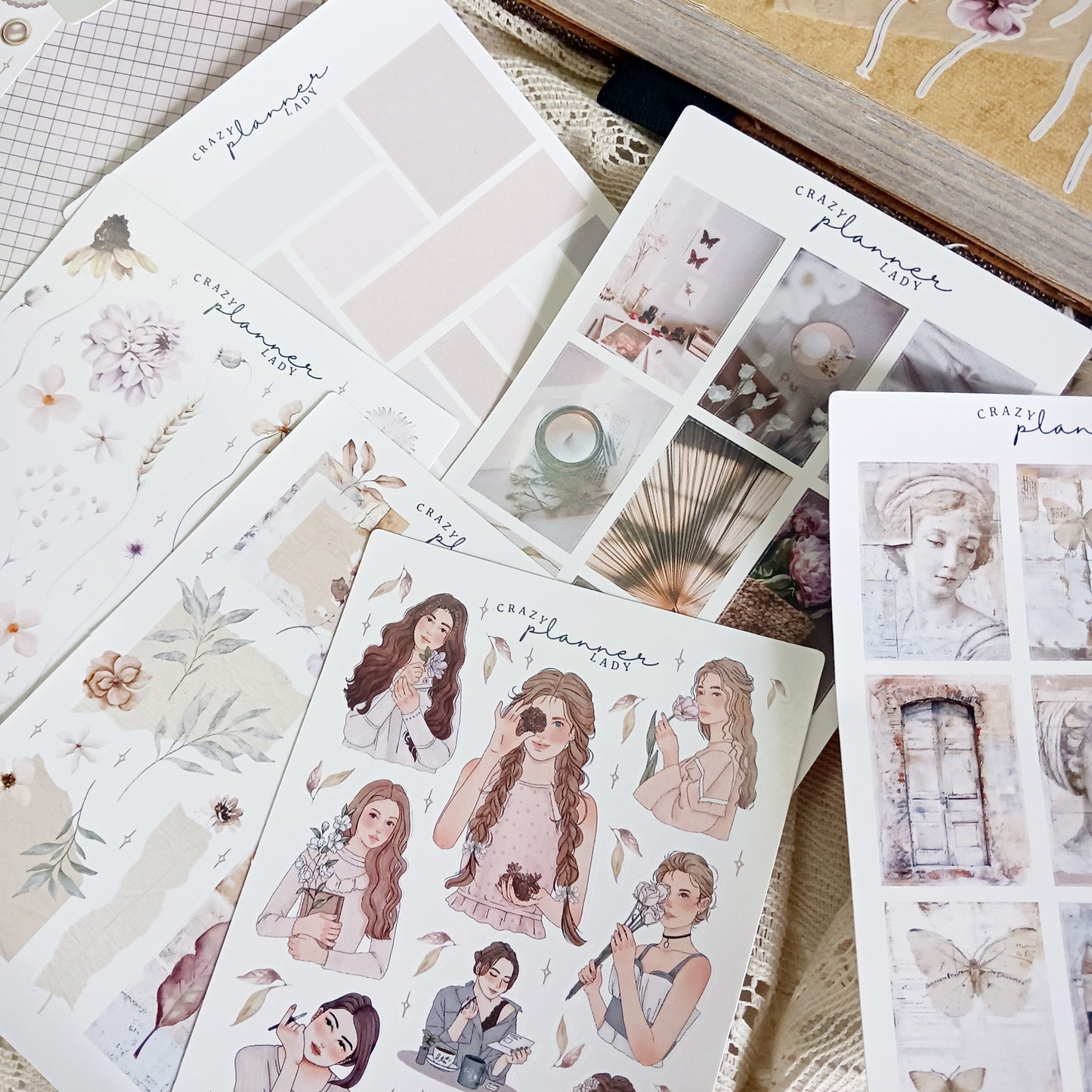Stickers Set - Floral meadow ( Set of 10 sheets )