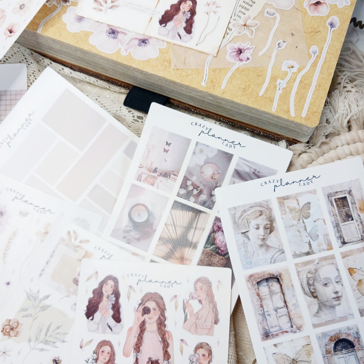 Stickers Set - Floral meadow ( Set of 10 sheets )
