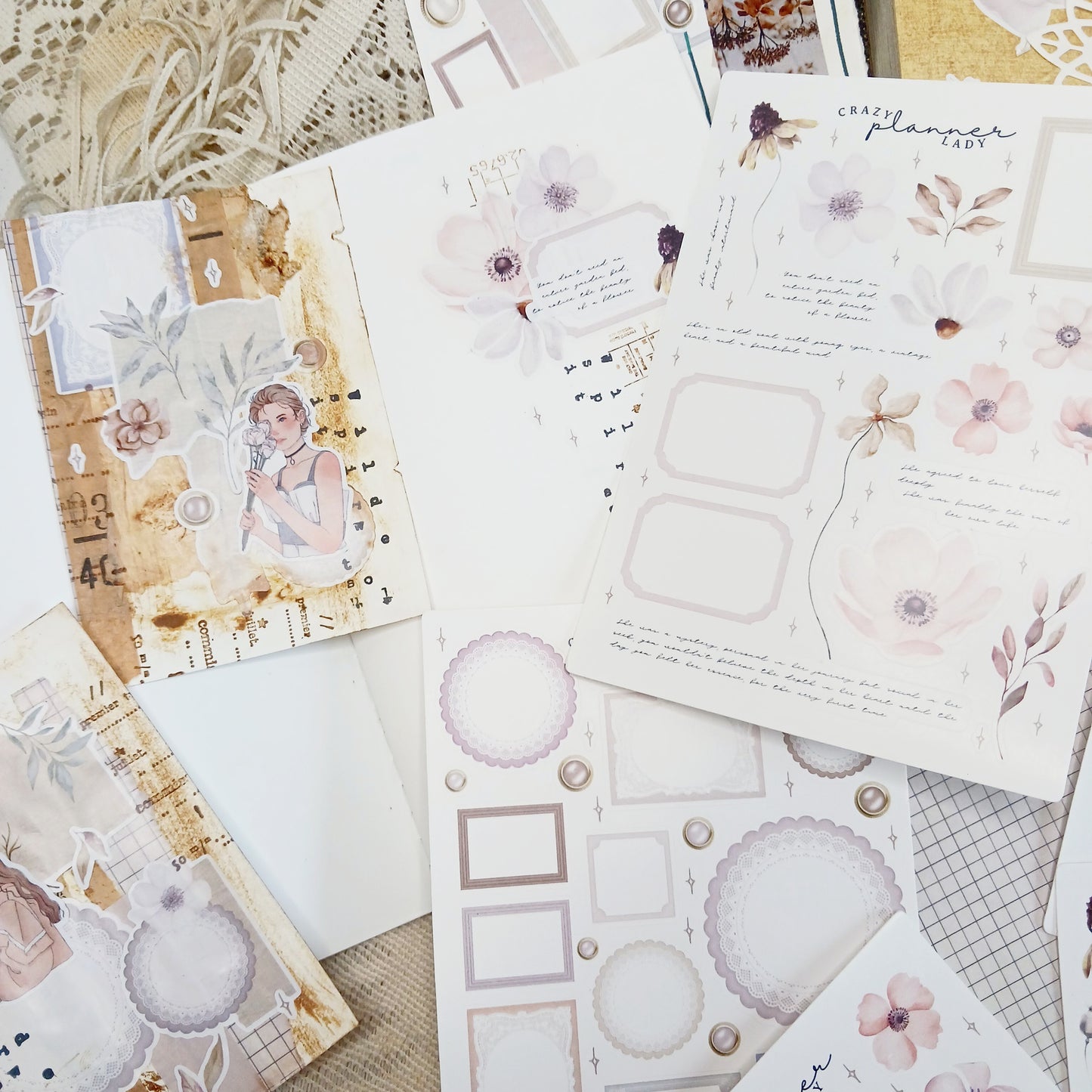 Stickers Set - Floral meadow ( Set of 10 sheets )