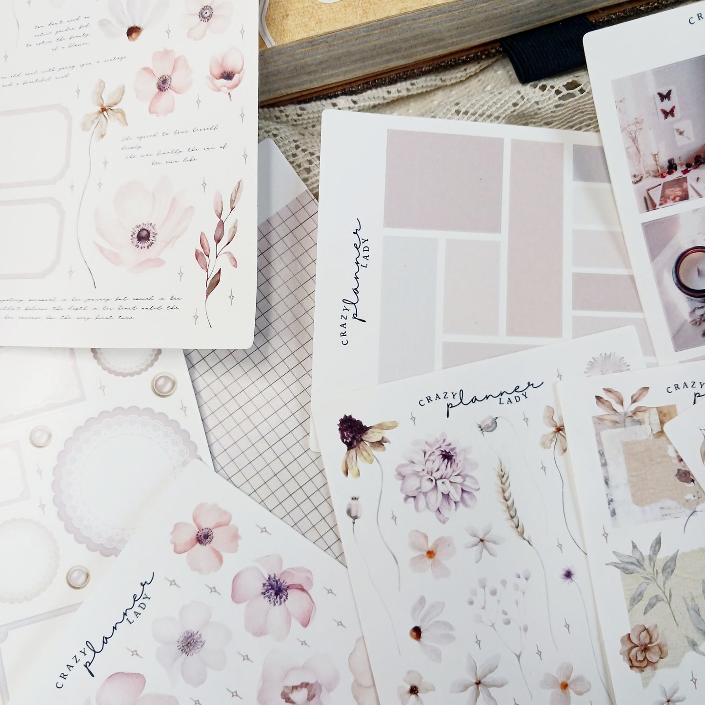 Stickers Set - Floral meadow ( Set of 10 sheets )