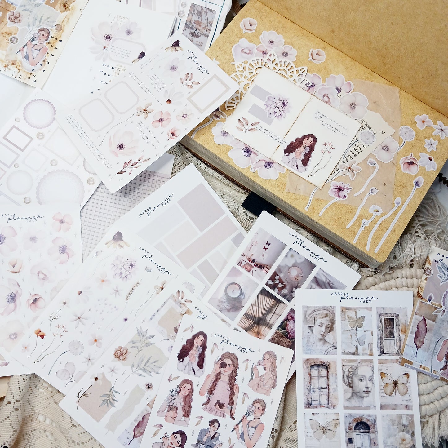 Stickers Set - Floral meadow ( Set of 10 sheets )