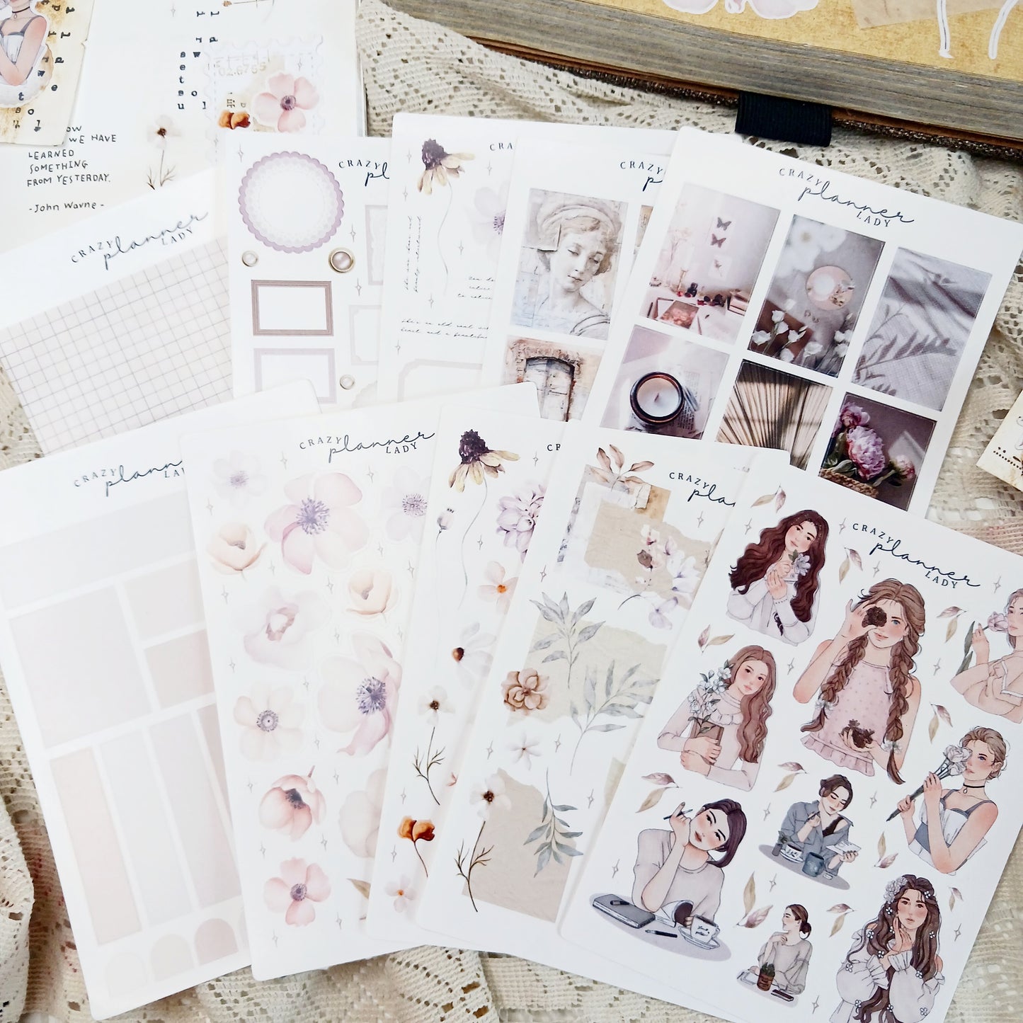 Stickers Set - Floral meadow ( Set of 10 sheets )