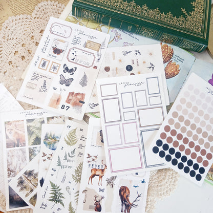 Stickers Set - Vintage Nature ( Set of 10 sheets )