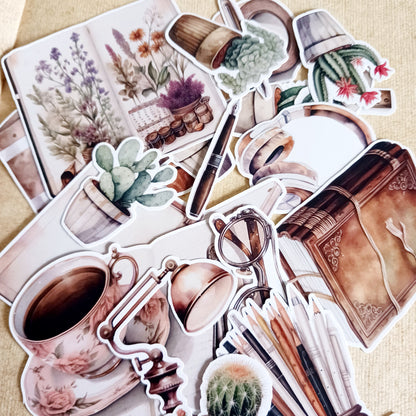 Stickers Pack - Vintage stationery elements for journaling and scrapbooking
