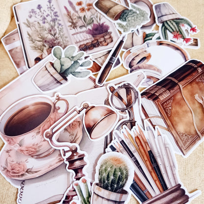 Stickers Pack - Vintage stationery elements for journaling and scrapbooking