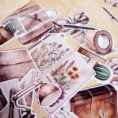 Stickers Pack - Vintage stationery elements for journaling and scrapbooking