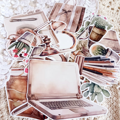Stickers Pack - Vintage stationery elements for journaling and scrapbooking