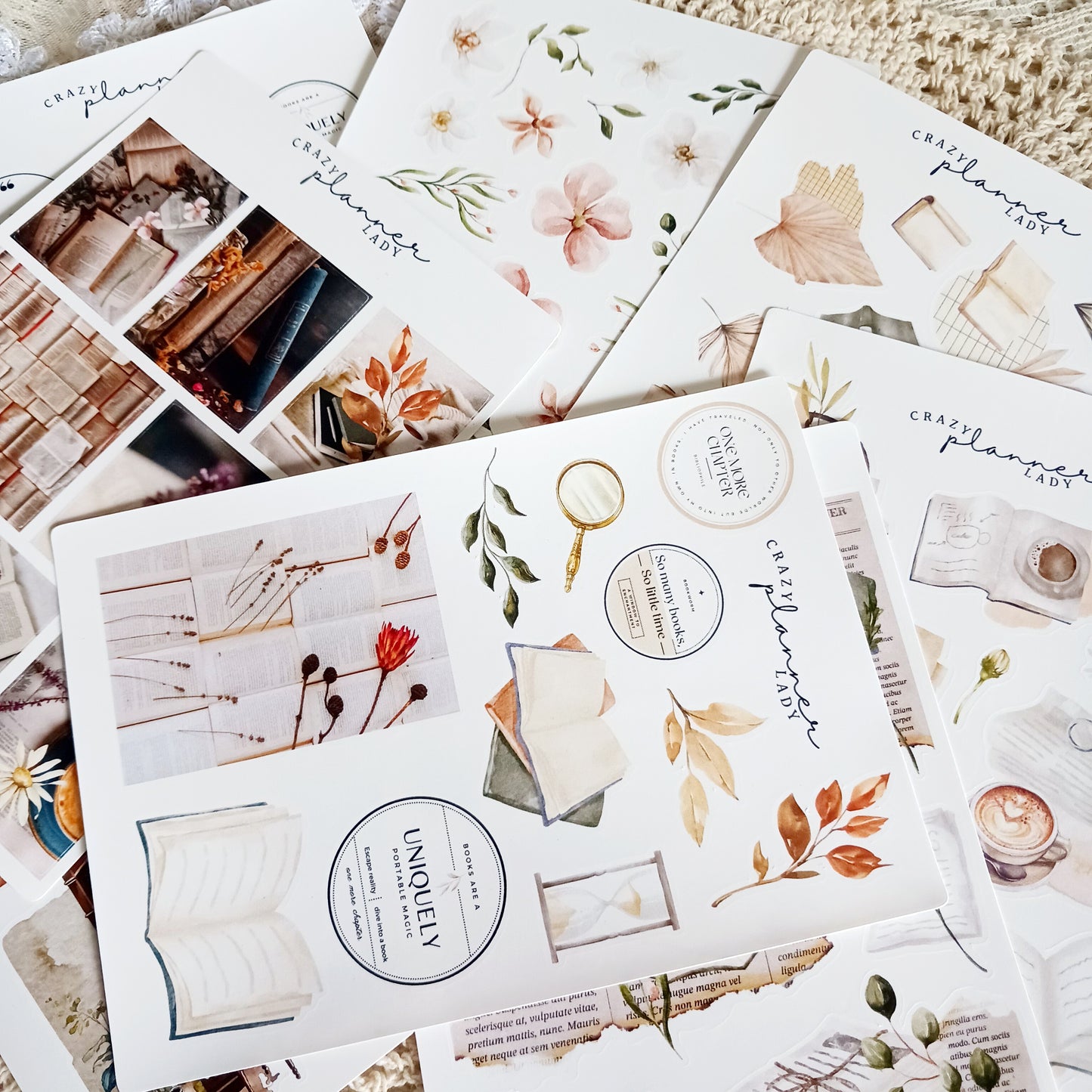 Stickers Set - Bookish Library ( Set of 10 sheets )