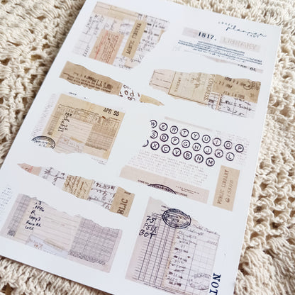 Vintage papers Sticker Sheet for Journaling & Scrapbooking