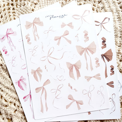 Neutral Bows Sticker Pack - Set of 4 Sticker Sheets
