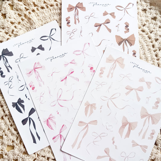 Neutral Bows Sticker Pack - Set of 4 Sticker Sheets