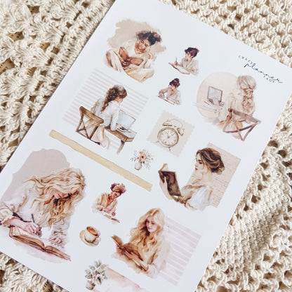 Cozy Work Sticker Sheet - Matte Finish for Journaling & Planners
