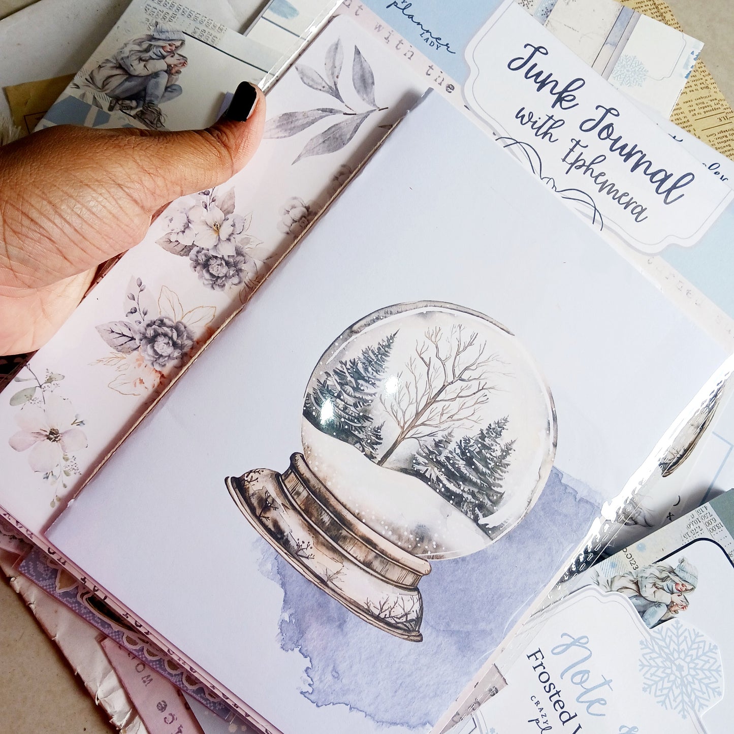 Junk Journal and Ephemera Set - Frosted Whispers
