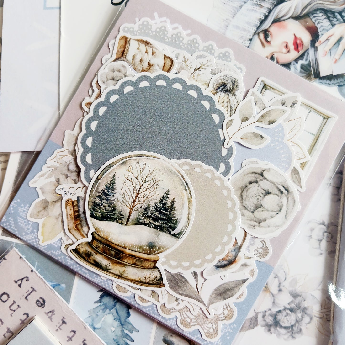 Sticker Flakes and Die Cuts - Frosted Whispers