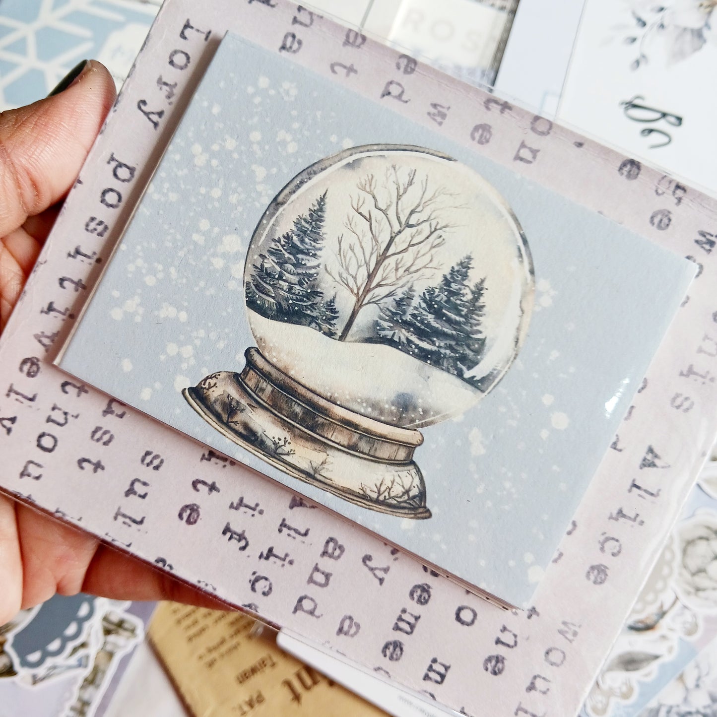 Ephemera Journal cards - Frosted Whispers