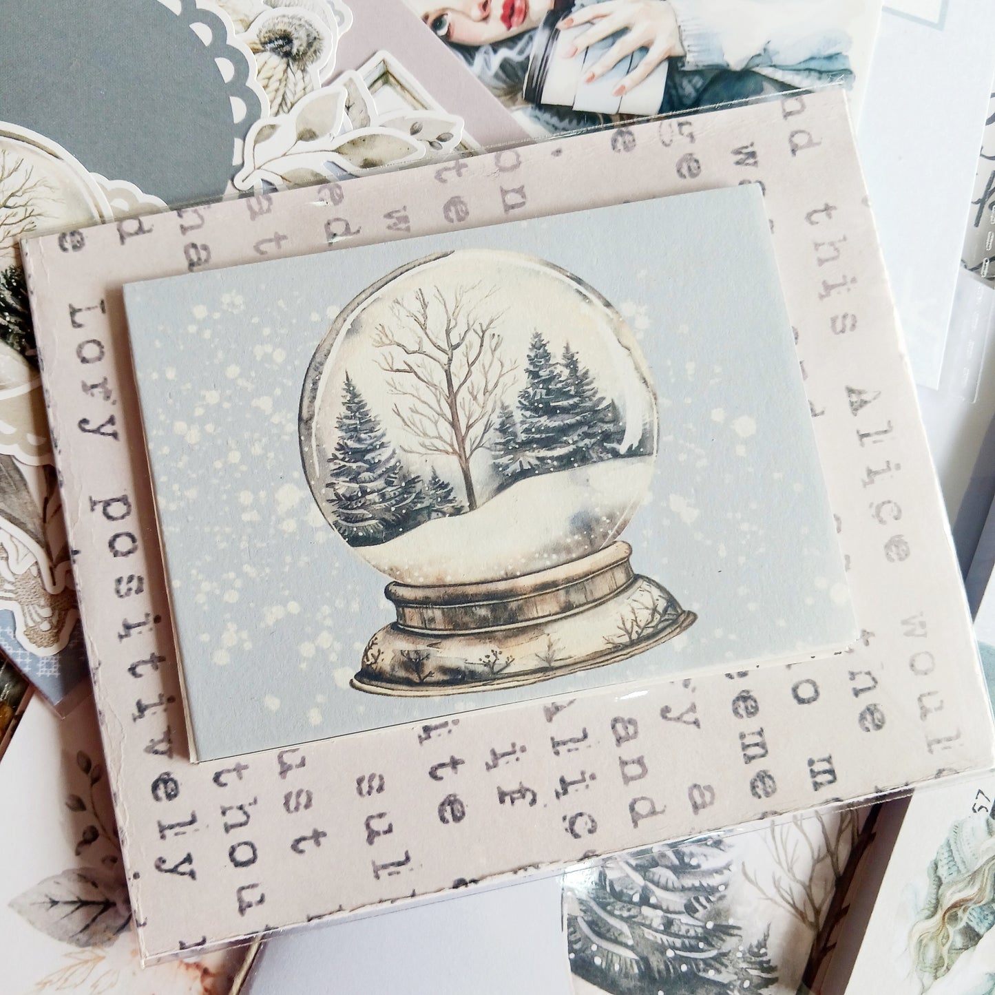 Ephemera Journal cards - Frosted Whispers