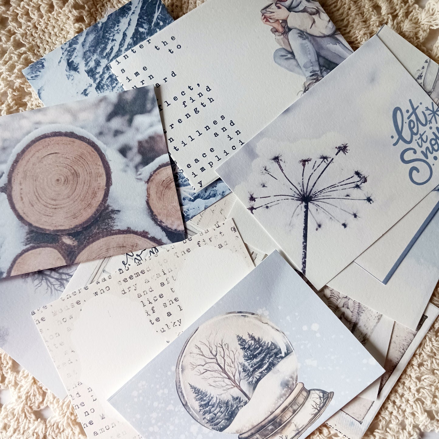 Ephemera Journal cards - Frosted Whispers