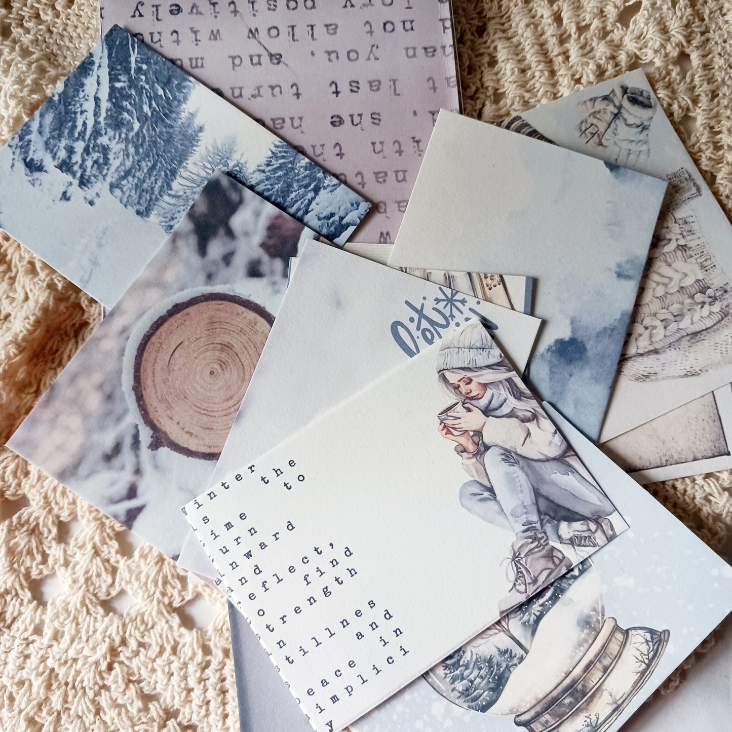 Ephemera Journal cards - Frosted Whispers
