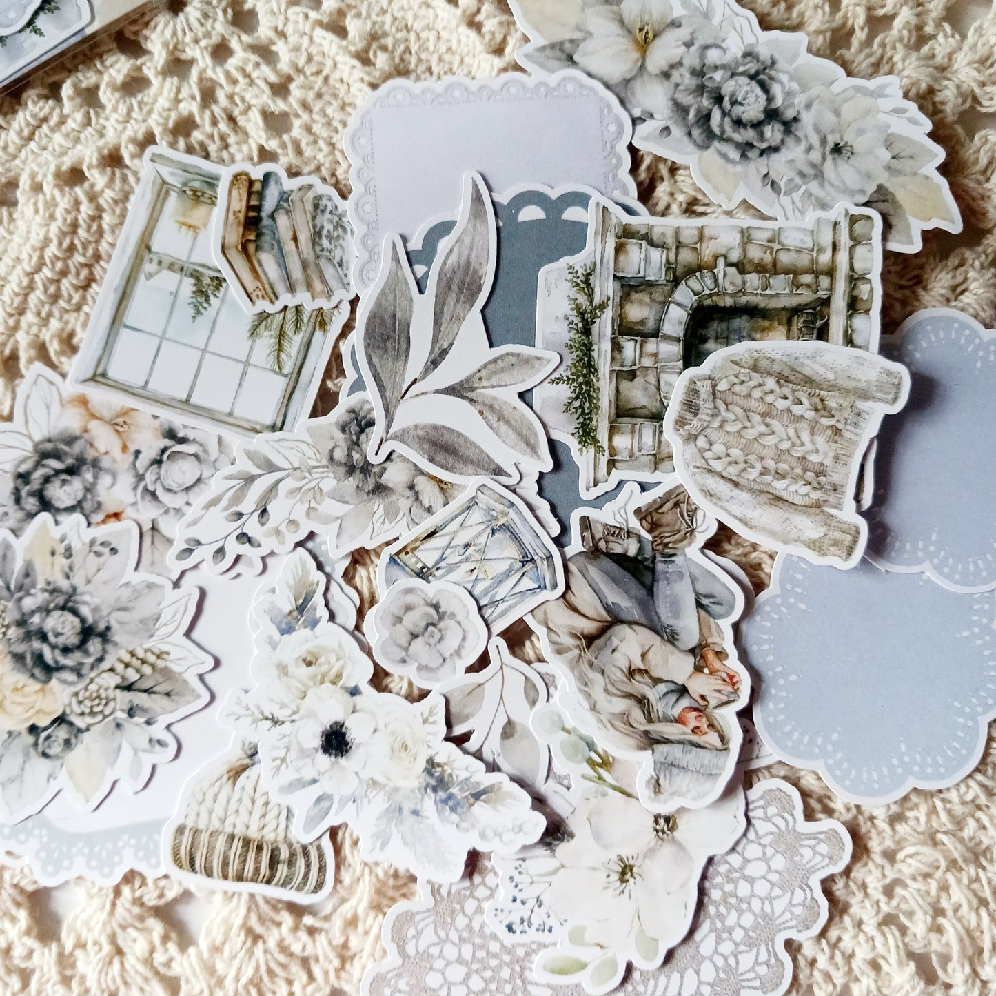 Sticker Flakes and Die Cuts - Frosted Whispers