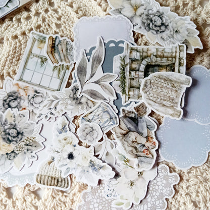 Sticker Flakes and Die Cuts - Frosted Whispers