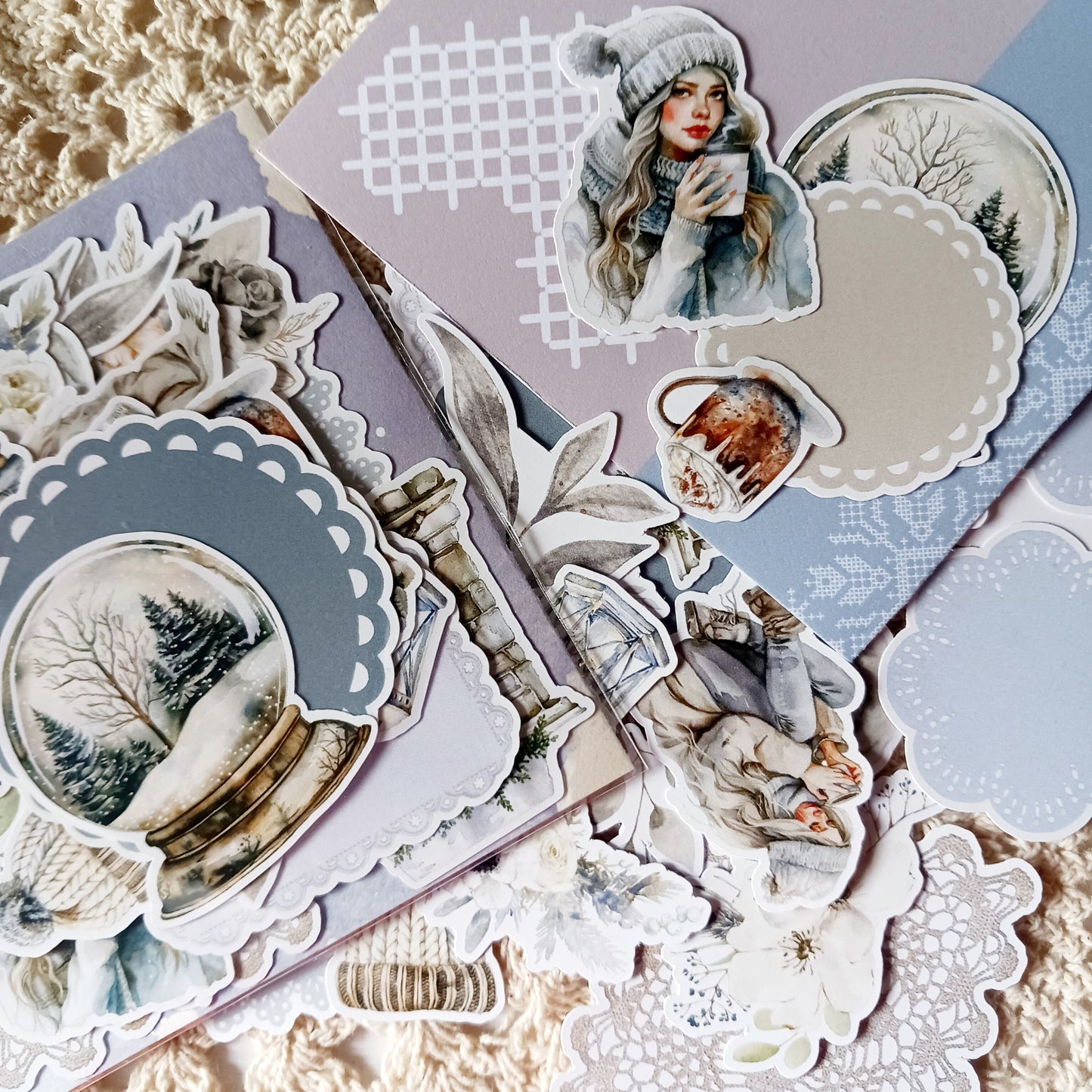 Sticker Flakes and Die Cuts - Frosted Whispers