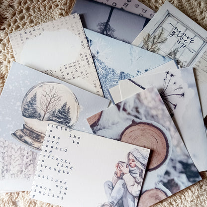 Ephemera Journal cards - Frosted Whispers