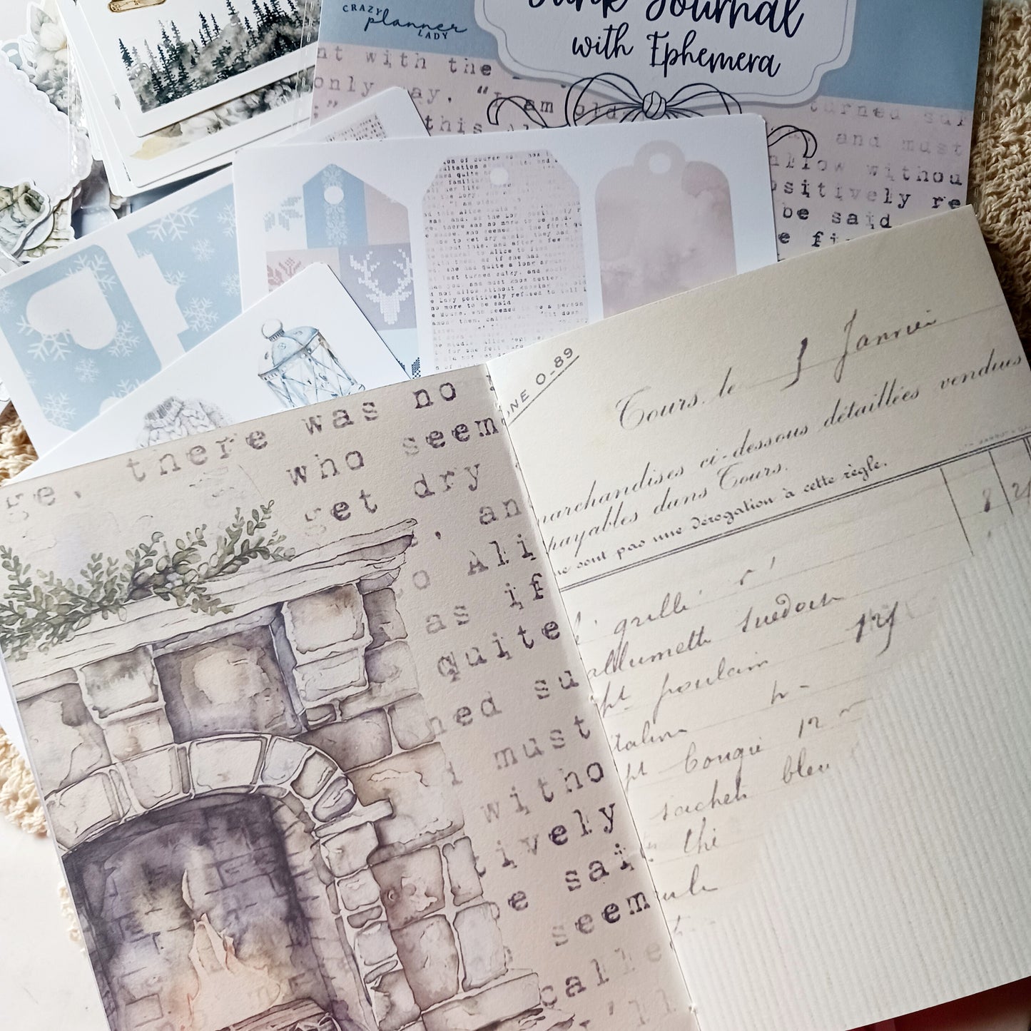 Junk Journal and Ephemera Set - Frosted Whispers