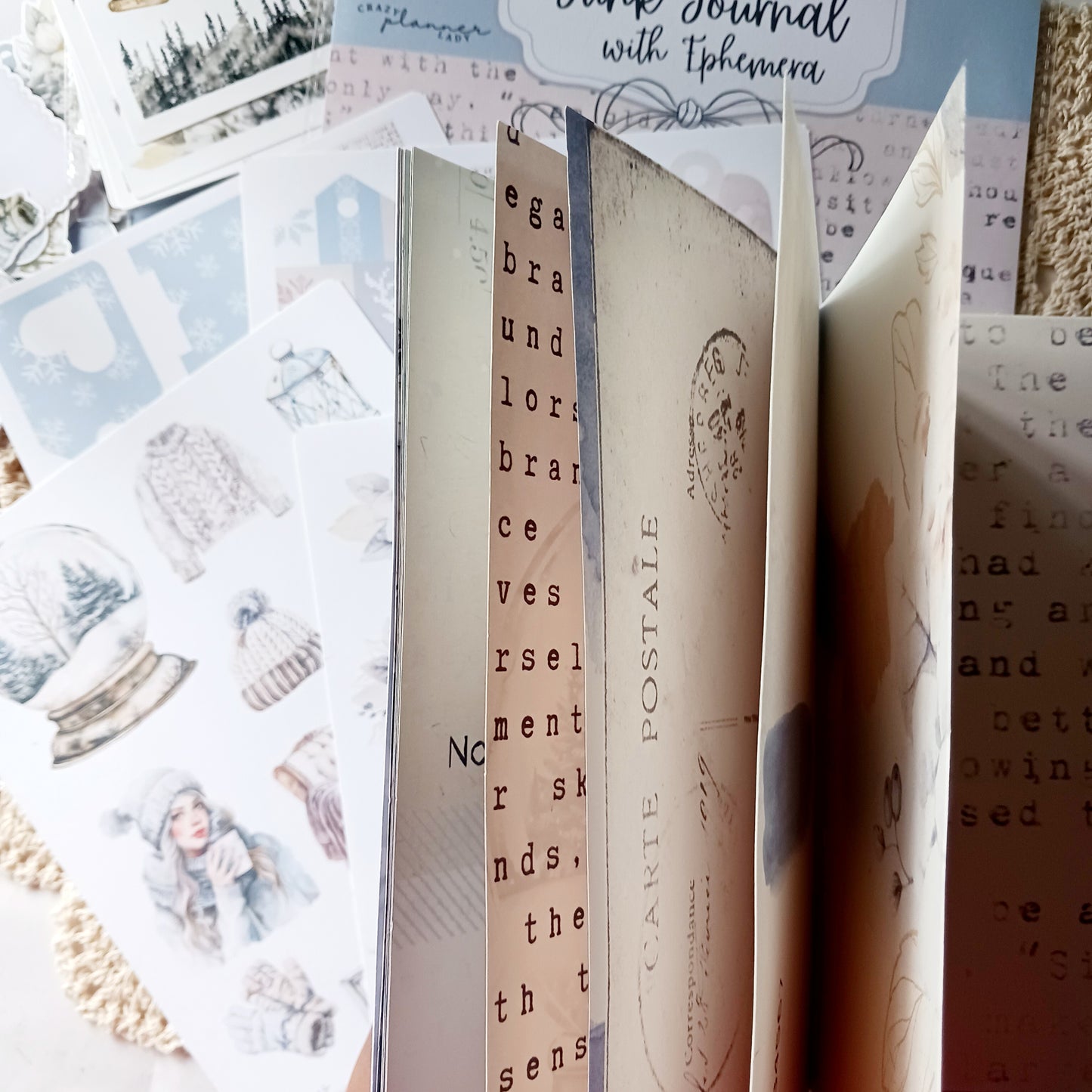 Junk Journal and Ephemera Set - Frosted Whispers