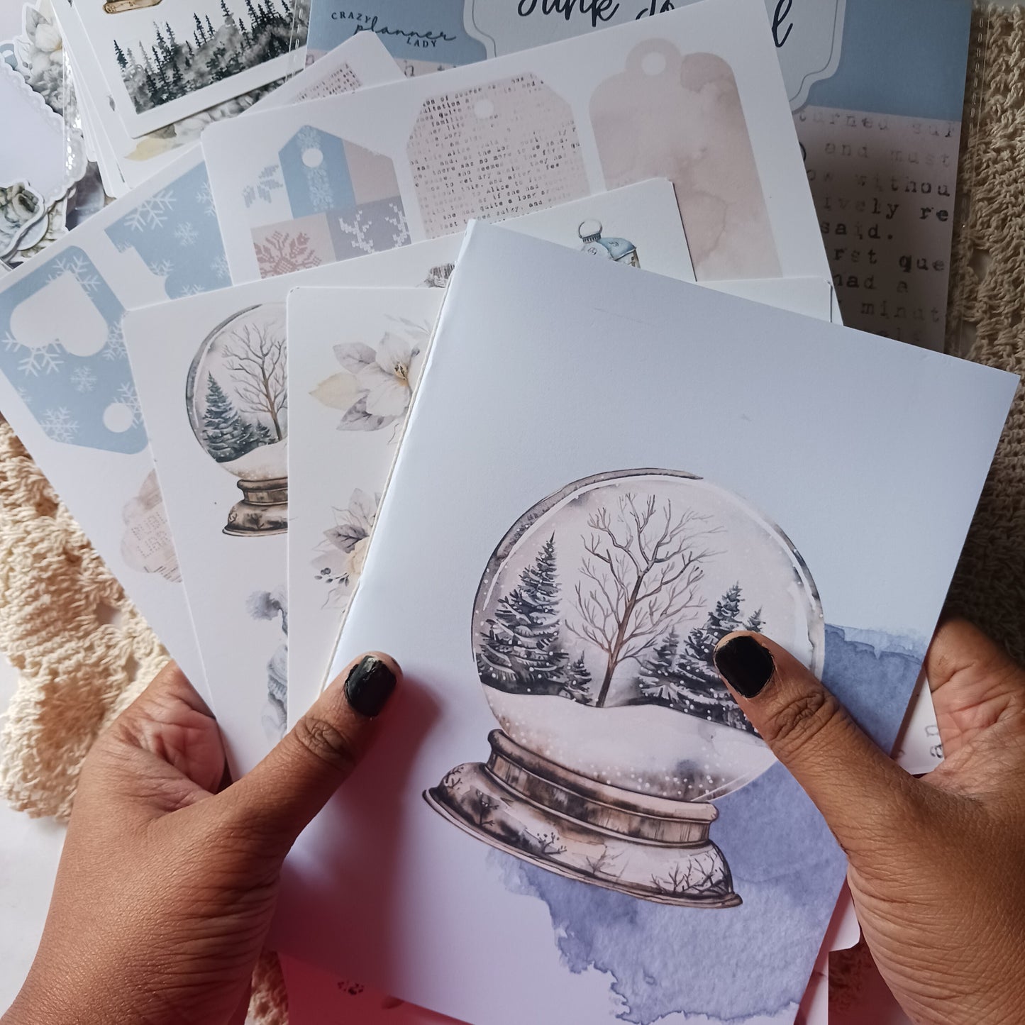 Junk Journal and Ephemera Set - Frosted Whispers