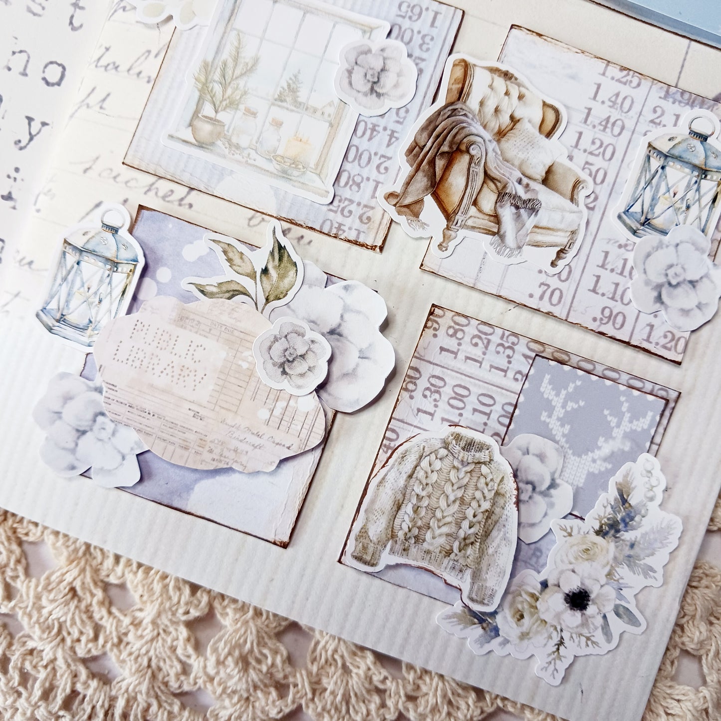 Junk Journal and Ephemera Set - Frosted Whispers