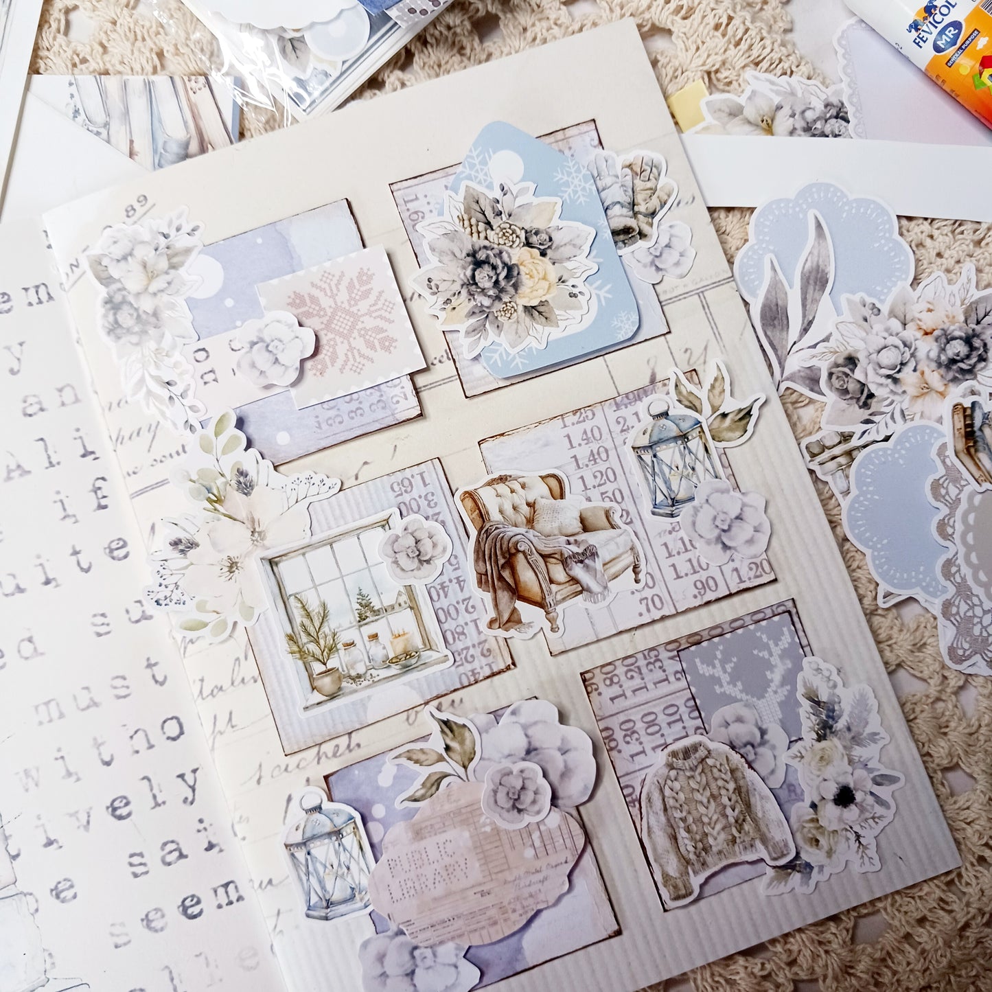 Junk Journal and Ephemera Set - Frosted Whispers
