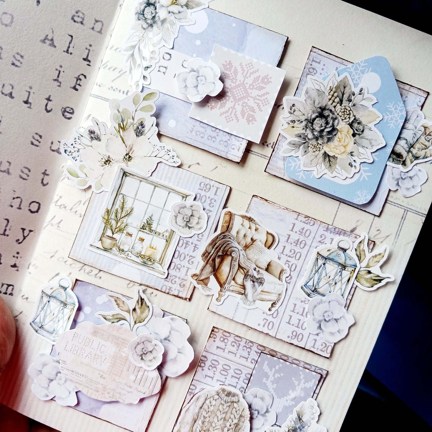 Ephemera Journal cards - Frosted Whispers
