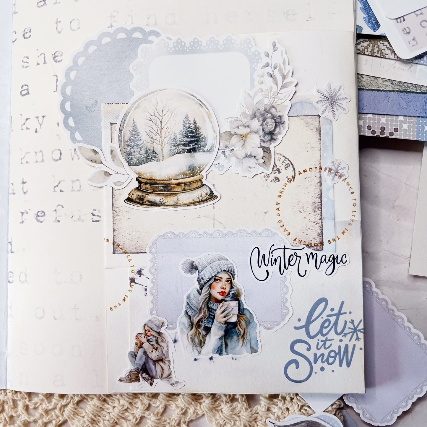 Junk Journal and Ephemera Set - Frosted Whispers