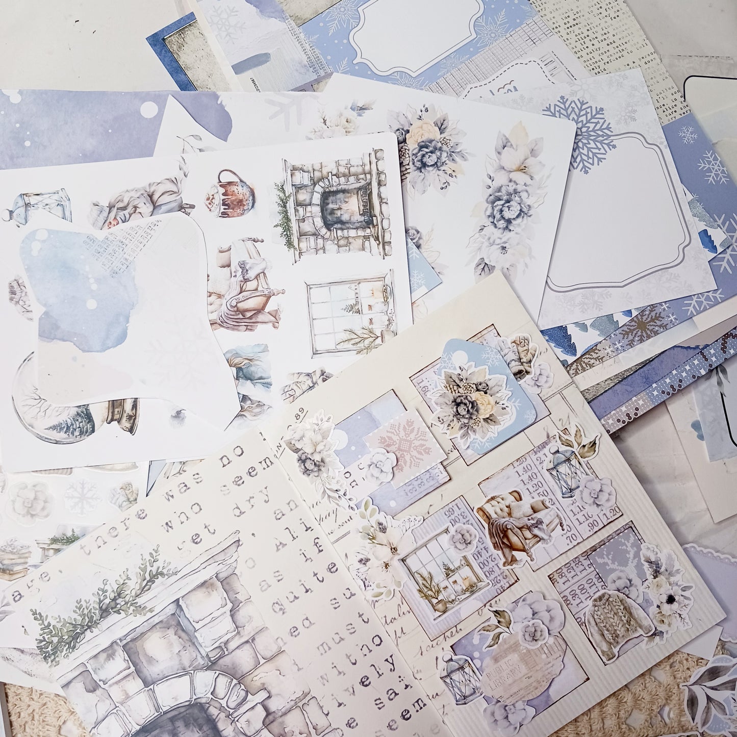 Junk Journal and Ephemera Set - Frosted Whispers
