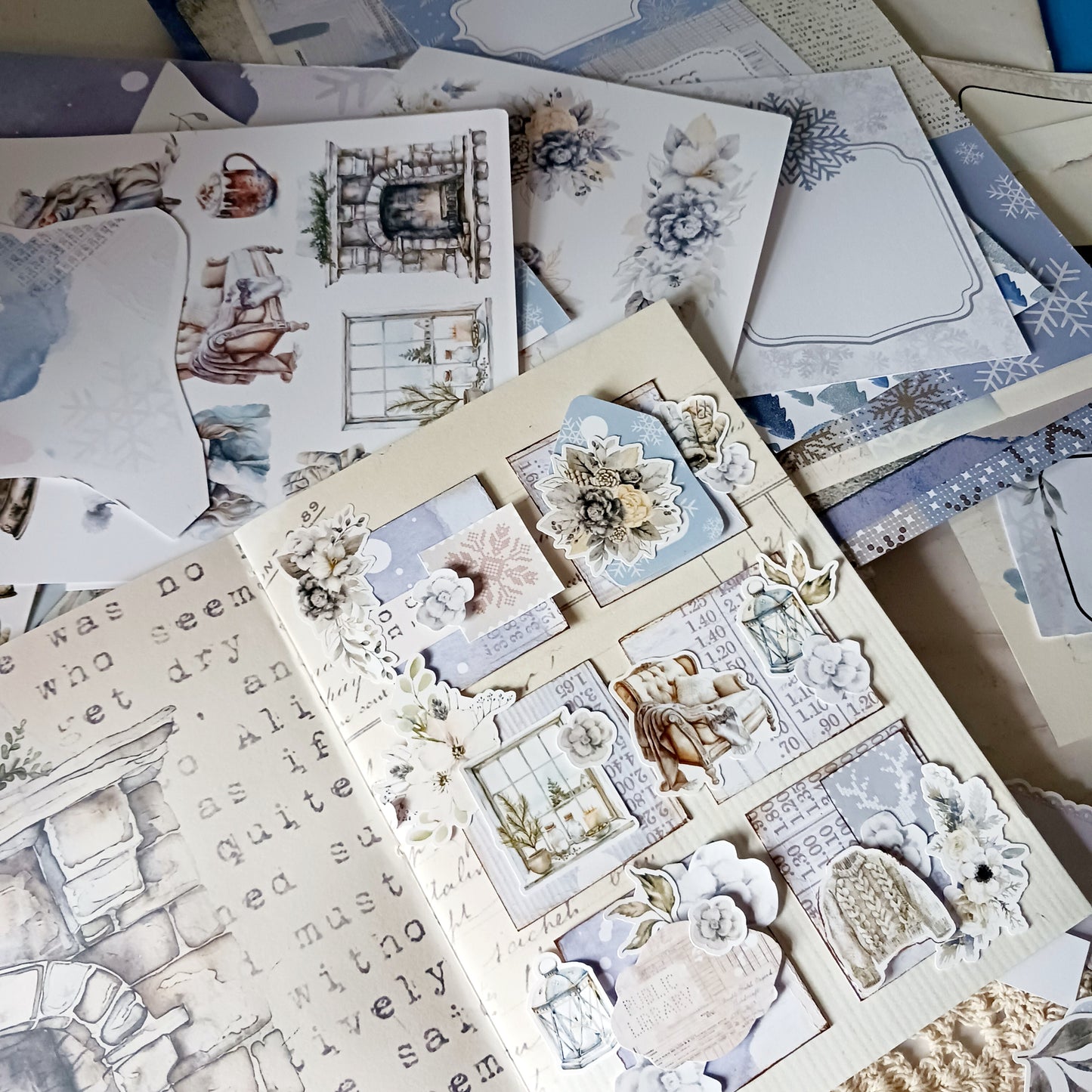 Junk Journal and Ephemera Set - Frosted Whispers