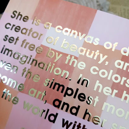 Velvety Foiled Quote Card