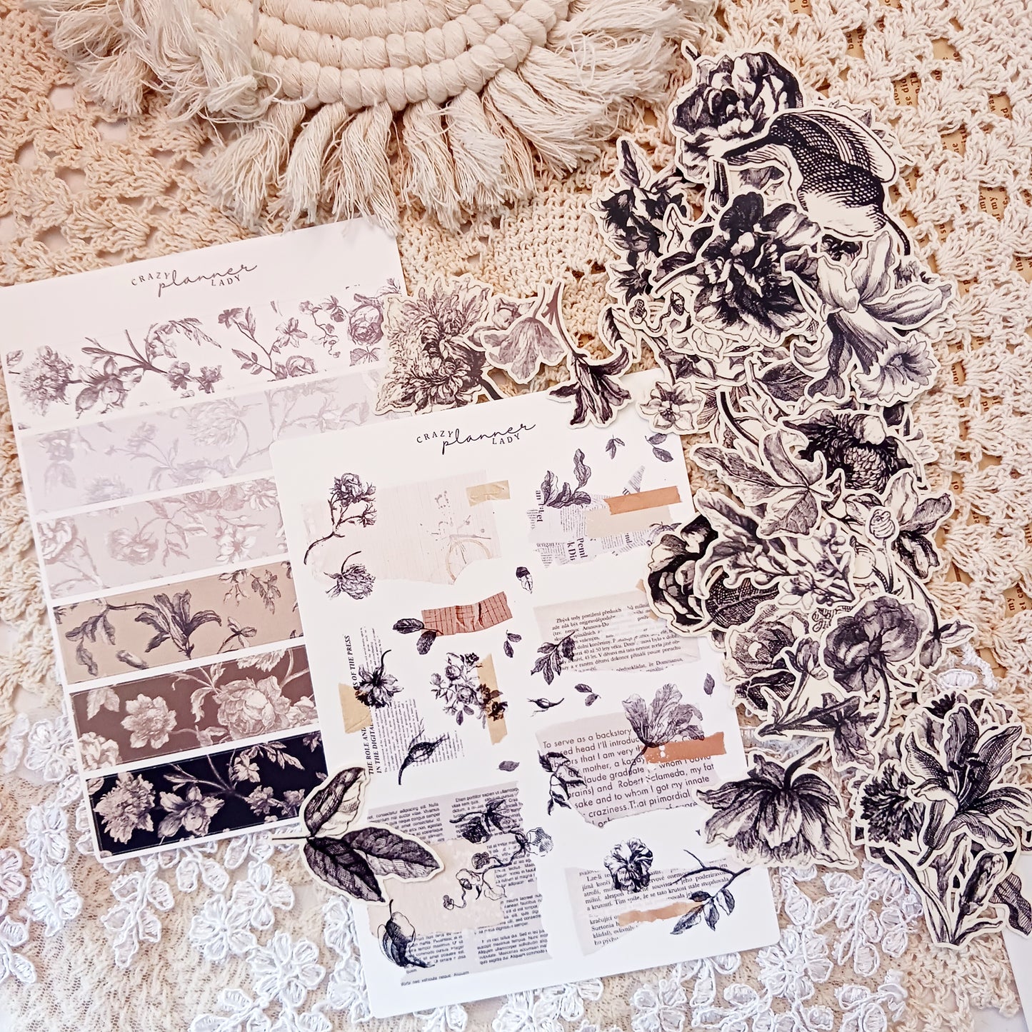 Stickers Set - Vintage Toile