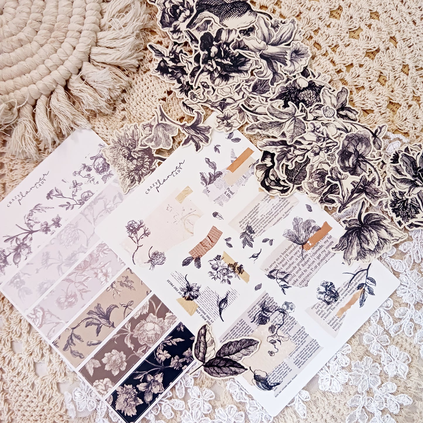 Stickers Set - Vintage Toile