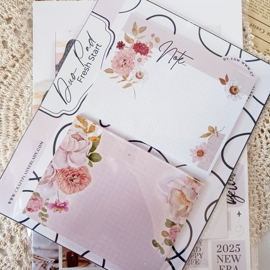 Fresh Start - Duo Notepad Set | Aesthetic Notepads for Journaling & Daily Planning | Chic Stationery
