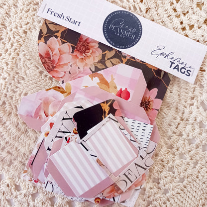 Fresh Start - Tags & Pockets Ephemera Pack | Vintage-Inspired Cardstock for Junk Journals & Collage Art