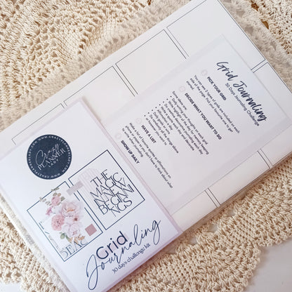 Fresh Start - Grid Journaling Kit | 30-Day Journal Challenge | Self-Reflection Planner Supplies